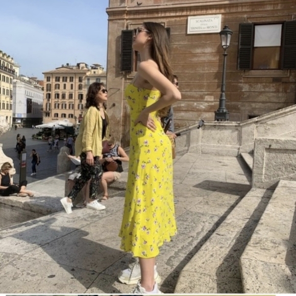 Zara Yellow Floral Maxi Dress - Picture 2 of 12